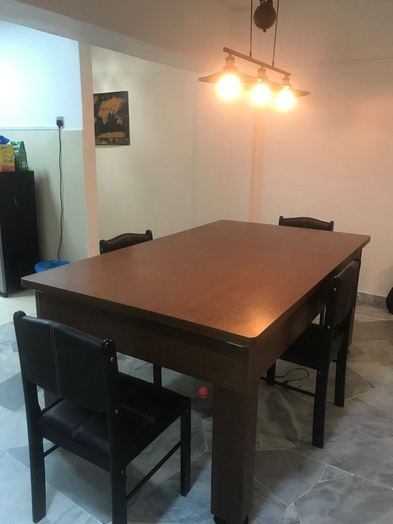 Pool dining table (used) multipurpose, Furniture & Home Living ...