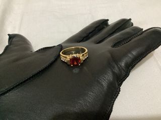 Ring with red stone / 925 F Markings / 6.5