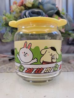 Sanrio × LINE Friends Pompompurin × Cony Glass Jar
