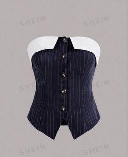 Shein button up tube top