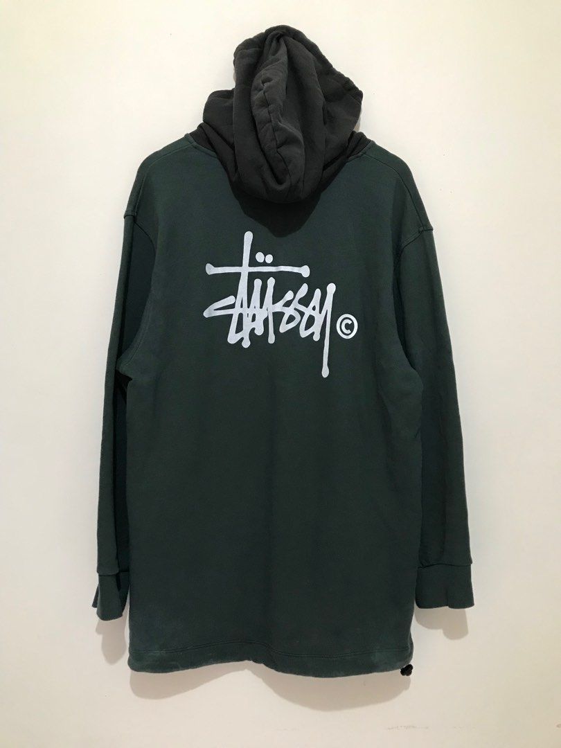 Stussy two tone hoodie green shop