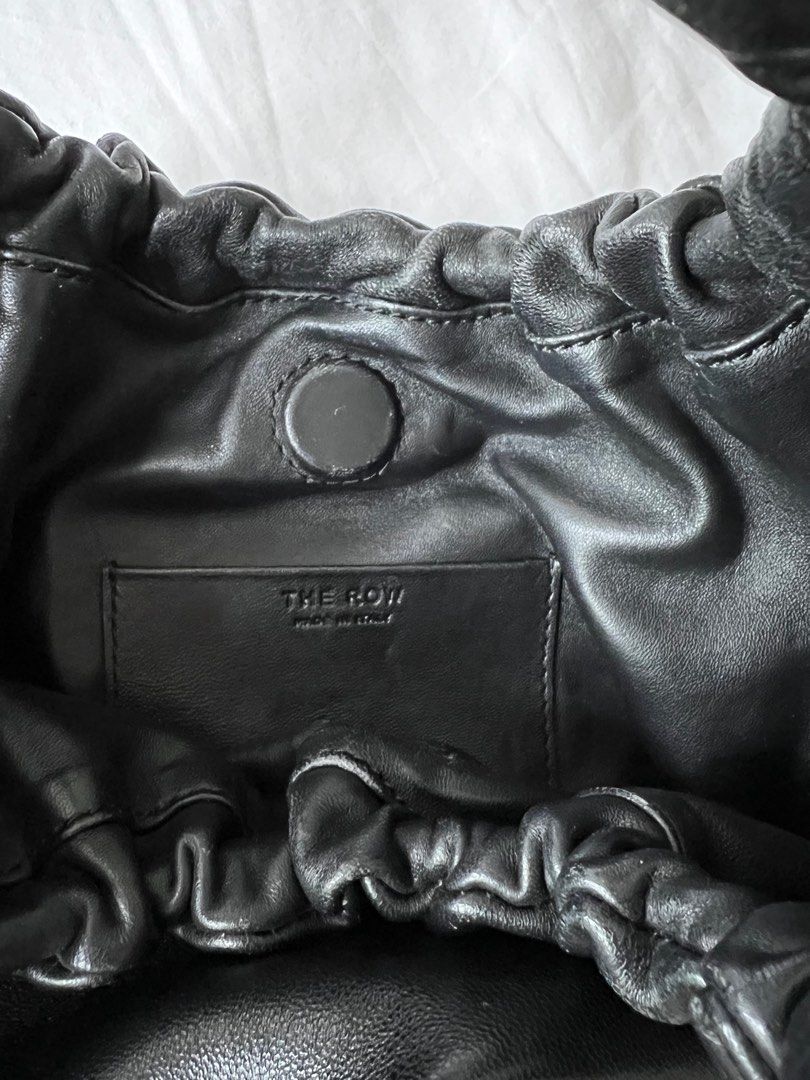The row small double circle leather bag in black Carousell