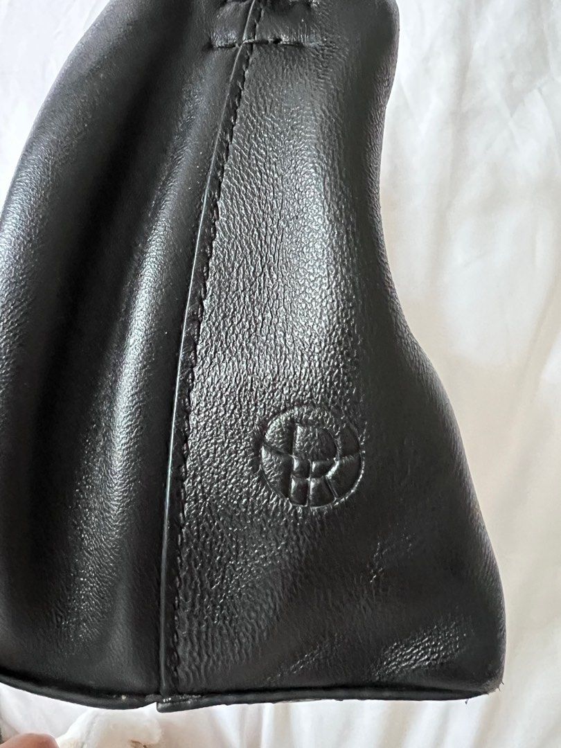 The row small double circle leather bag in black Carousell