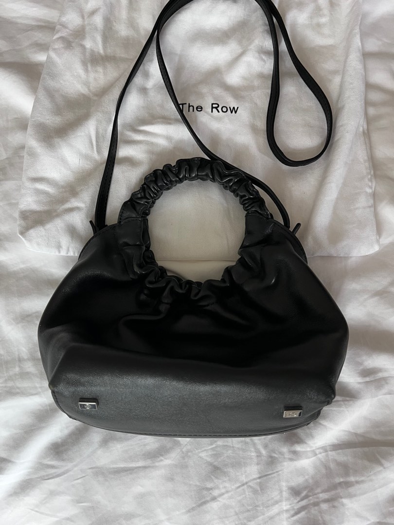 The row double circle small leather tote top