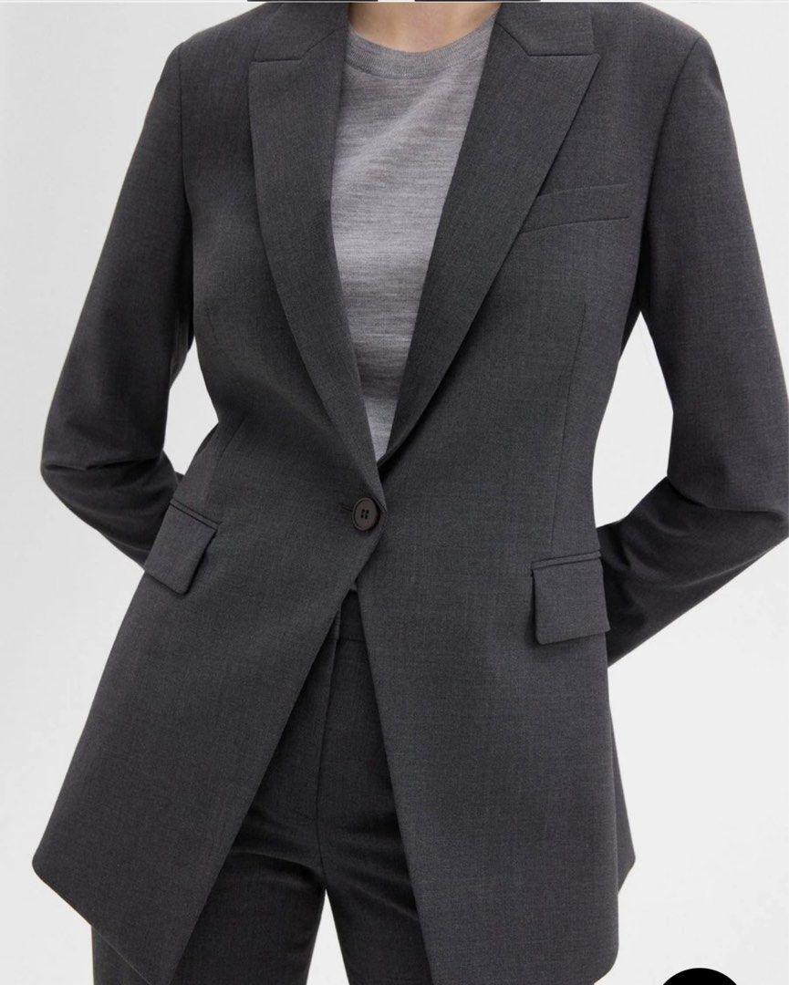 Theory good wool long blazer cheap