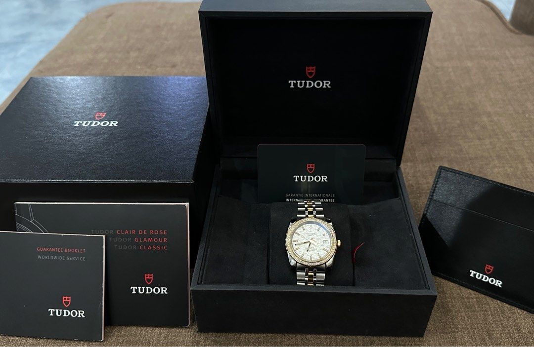 Tudor Classic M21023-003 (Diamond, Yellow Gold, Stainless Steel, Silver) (Category: Watches) located in Singapore. Submitted by vintagerosesxx (Listing ID 1291072099, Image 1). Description: • Tudor Classic M21023-0003 • Classic 38 Stainless Steel / Yellow Gold / Diamond / Silver / Bracelet • ETA Caliber 2824-2 • Produce : 2008 • Bezel : Gem-Set • Glass : Sapphire • Back : Closed • Shape : Round • Diameter : 38.00mm • W/R : 100.00m.