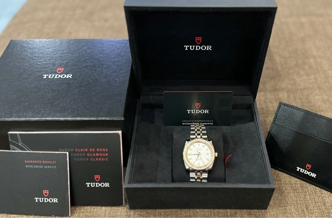 Tudor Classic M21023-003 (Diamond, Yellow Gold, Stainless Steel, Silver) (Category: Watches) located in Singapore. Submitted by vintagerosesxx (Listing ID 1291072099, Image 2). Description: • Tudor Classic M21023-0003 • Classic 38 Stainless Steel / Yellow Gold / Diamond / Silver / Bracelet • ETA Caliber 2824-2 • Produce : 2008 • Bezel : Gem-Set • Glass : Sapphire • Back : Closed • Shape : Round • Diameter : 38.00mm • W/R : 100.00m.