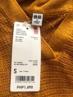 [UNIQLO] Yellow Linen Blend Short Sleeve Polo Sweater