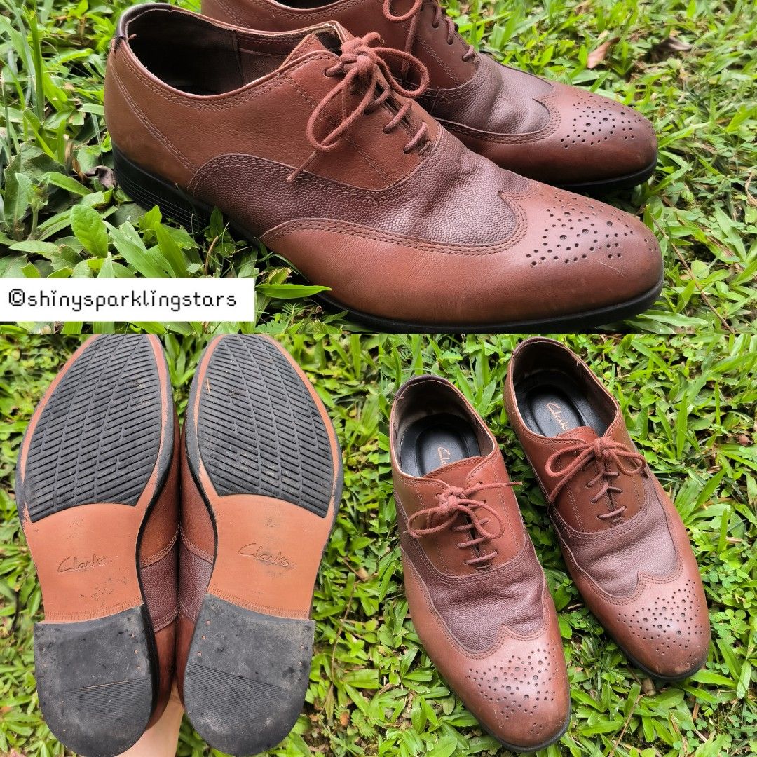 Clarks mens wingtip shoes hot sale