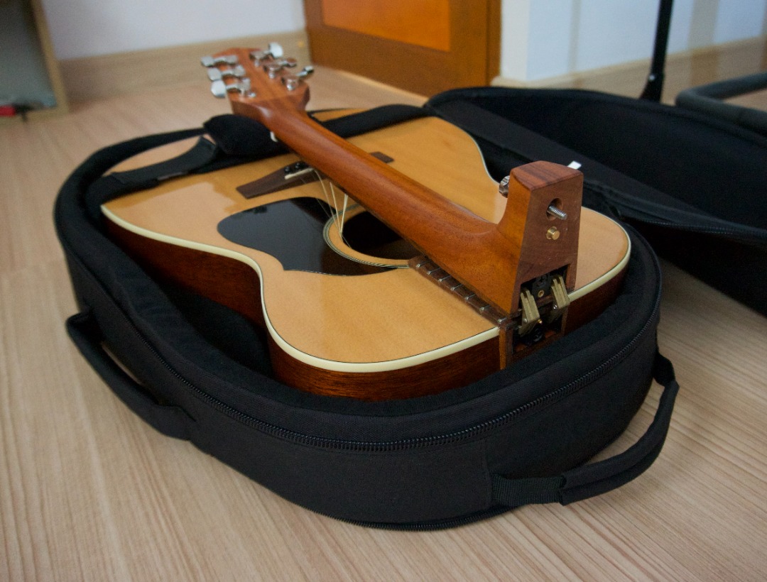 Air travel sales with guitar