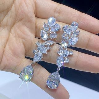 Wedding bridal jewelry earrings cubic Zirconia AAA