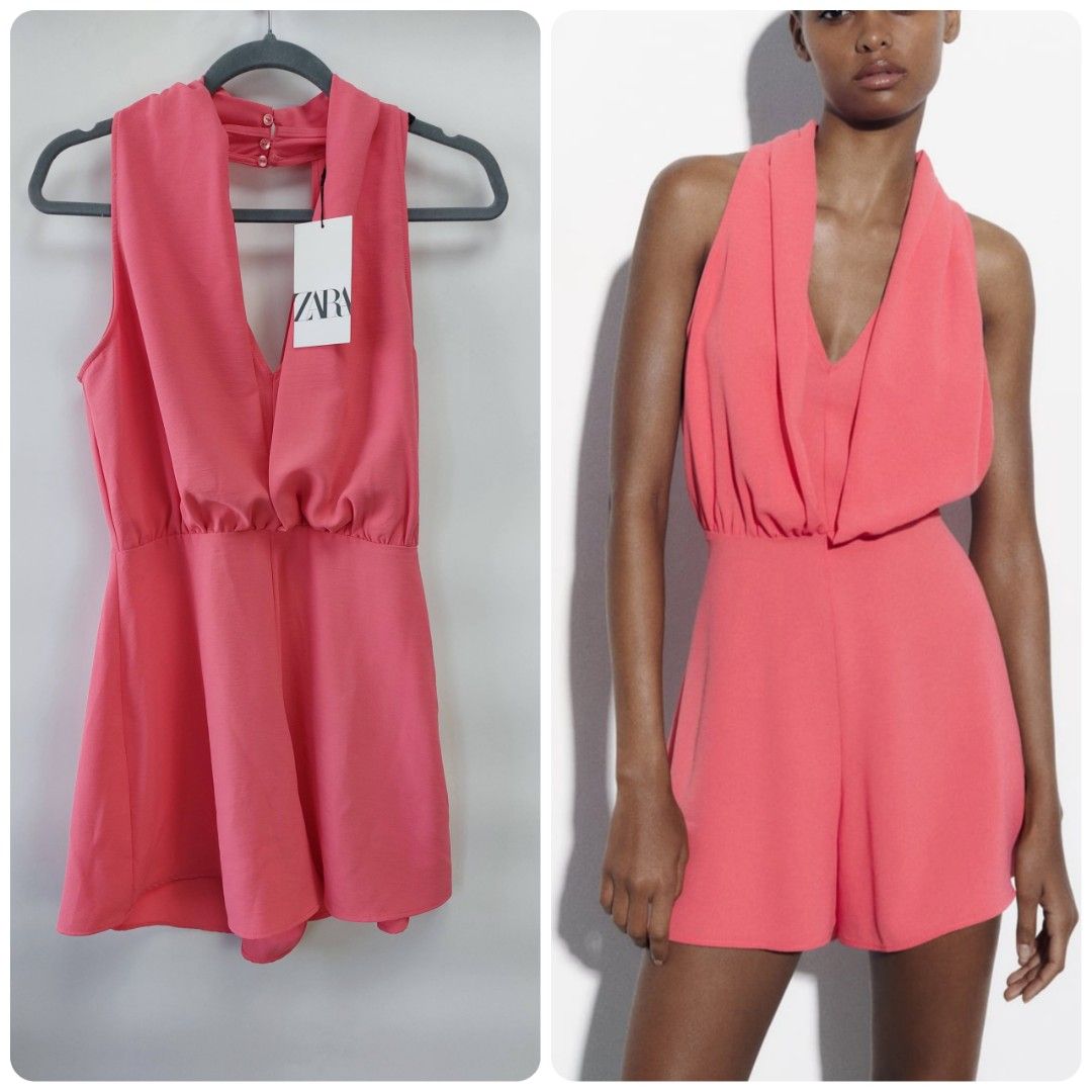 Zara pink playsuit top