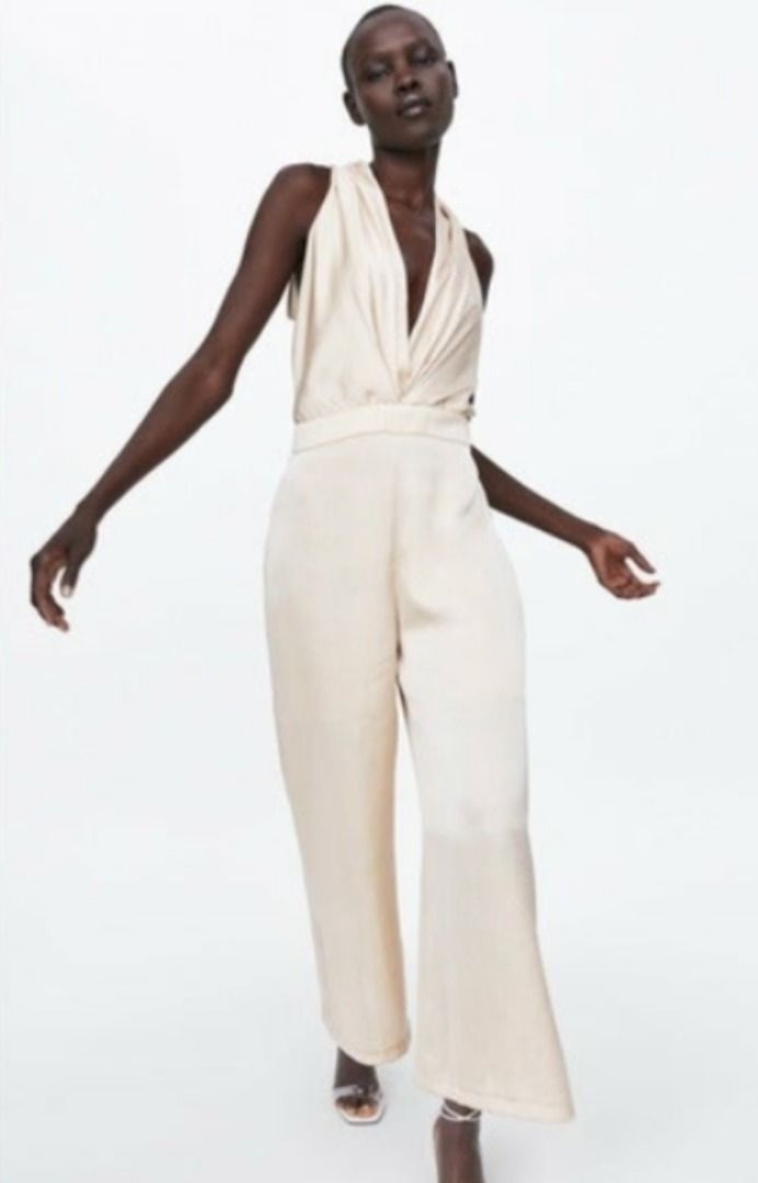 Satin jumpsuit new arrivals zara