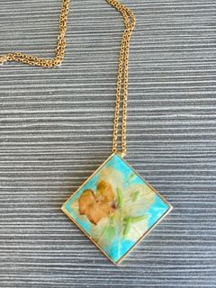 2 way decoupage brooch or pendant gold plated
