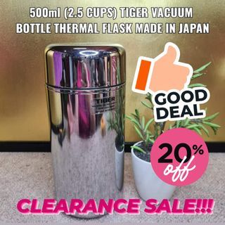 500ml (2.5 CUPS) TIGER VACUUM BOTTLE THERMAL FLASK MADE IN JAPAN