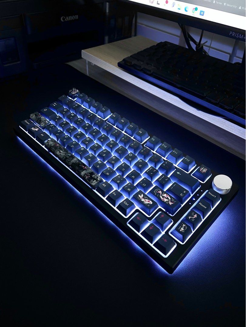 75% Custom Mechanical Keyboard (Koi Keycaps + 3 Artisan Koi), Computers ...