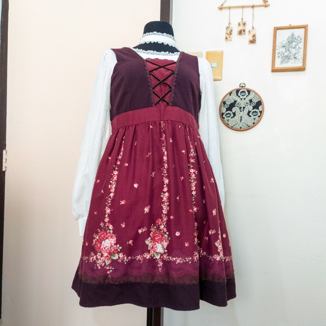 axes femme red dress Lady Rose axes femme from JAPAN