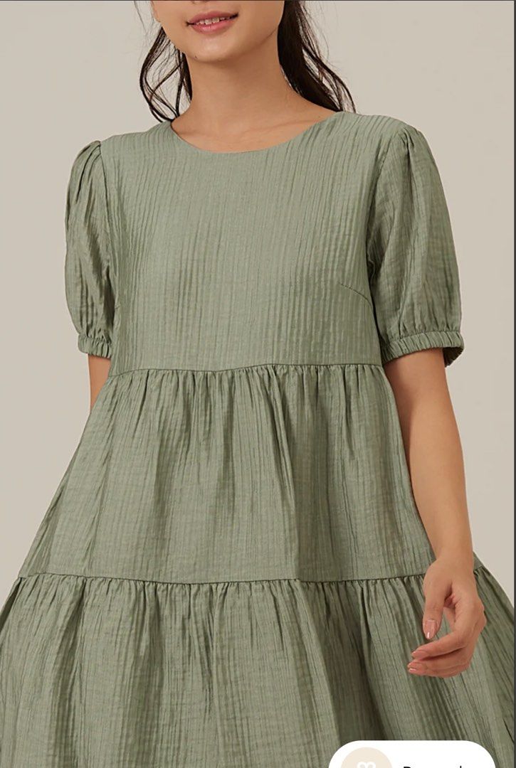 Sage Green Babydoll Dress Playdress (Aria Tiered), Women's Fashion, Dresses  & Sets, Dresses on Carousell