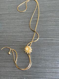 Bolo Tie style yellow crystal necklace