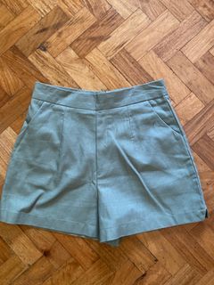 Brand New Sage Cotton Linen Shorts