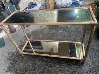 Brass Console Table with Glass