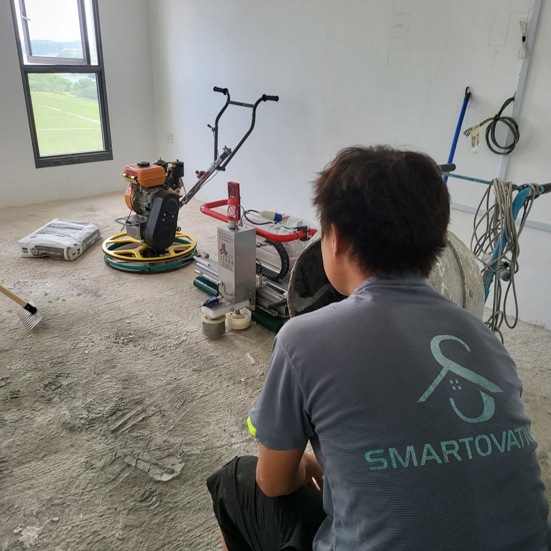 Cement screeding for vinly floor floor screed Tiling work hacking toilet renovation 62863093690882114