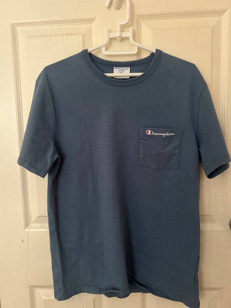Champion Heritage Pocket Tee (Category: Tshirts & Polo Shirts ) located in Las Pinas. Submitted by lebronize06 (Listing ID 1291259751, Image 2). Description: Champion Heritage Pocket Tee Medium L: 27.5 inches W: 20.5 inches Color: Blue rock Good as new! Sf not included.