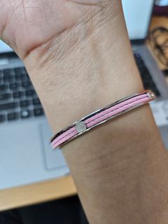 Charriol pink silver tone bangle