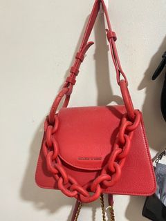 C&K Red chunky chain bag