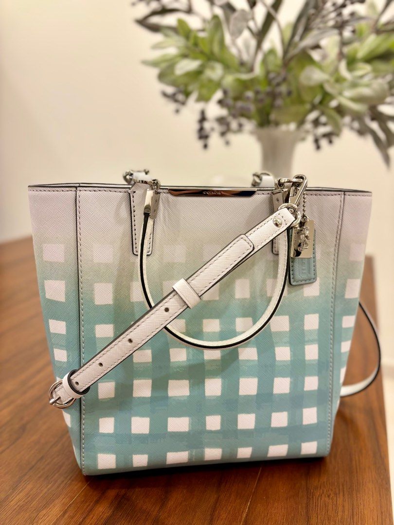 Coach gingham tote shop