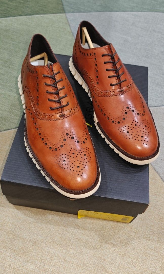 Cole haan zerogrand wingtip oxford british tan outlet