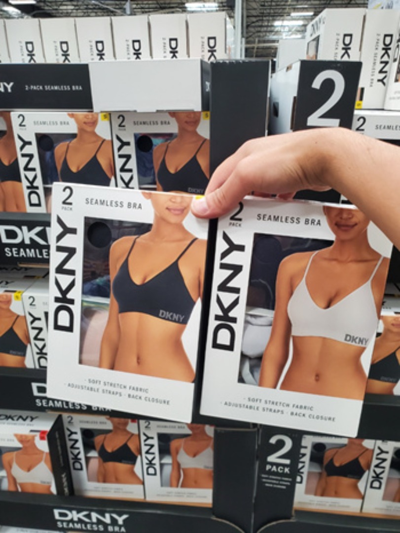 DKNY Ladies' 2 Pack Seamless Bra Soft Stretch Fabric Ajustable Straps Size  S