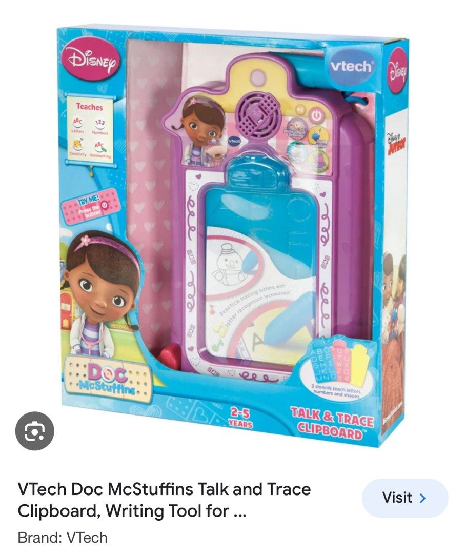 Doc McStuffins Vtech Talk and Trace Clipboard and Disney Rockin