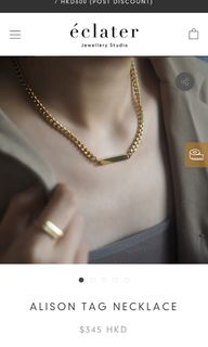 eclater jewellery gold tag necklace 金牌頸鏈 小眾名牌 輕珠寶 小資女64202680973699110