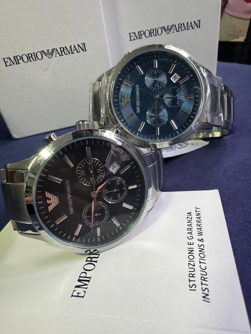 Emporio Armani Men's Chronograph Watch Steel AR2434 – Watches & Crystals