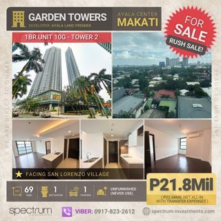 For Sale! 1BR Garden Towers by Ayala Land Premier