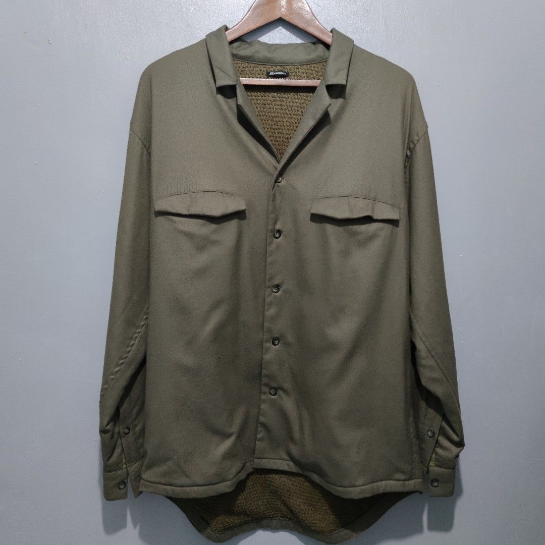 FREE SF | OPUS JAPAN MENS OPEN COLLAR OVERSHIRT TYPE | KNIT LINED