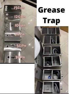 GREASE TRAP (HEAVY DUTY 💯STAINLESS-304) 

Available Sizes:
3GPM/5GPM/5+GPM/7GPM
9GPM/10GPM/12GPM/15GPM 

We accept for bulky order

FOR INQUIRY TEXT OR CALL
#09563879859 

Cash on delivery + shipping 
Same day delivery