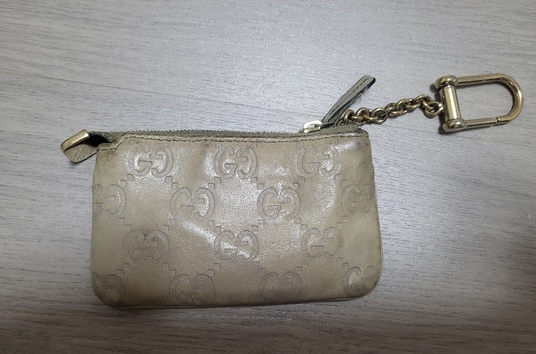 VINTAGE GUCCI COIN PURSE GG MONOGRAM KEYCHAIN KEYRING | #26024655