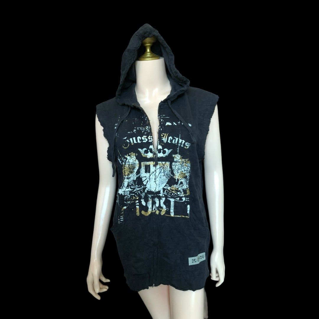 Guess sleeveless hoodie on sale