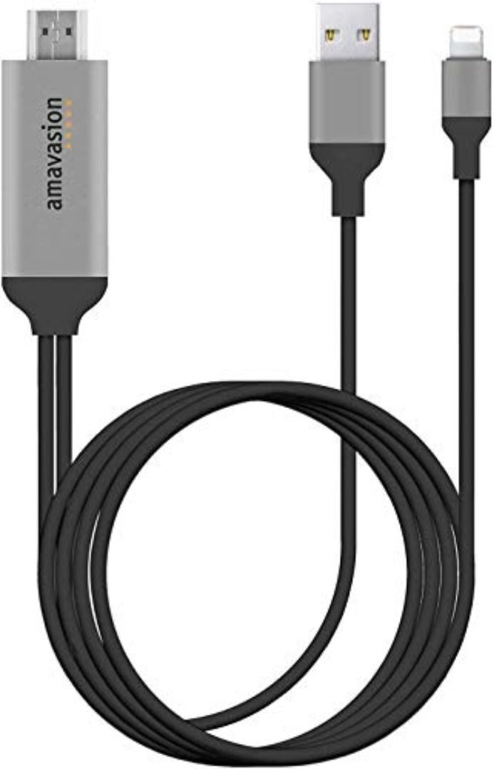 HDMI Cable for iPhone pad Amavasion 1080p Digital iPhone pad to TV Projector HDMI Cable Compatible iPhone SE 11 11 Pro 11 Pro Max XR X XS XS Max 8 8 Plus 7 7 Plus 6 6Plus 6S 6S Plus pad Series 3945 Co...