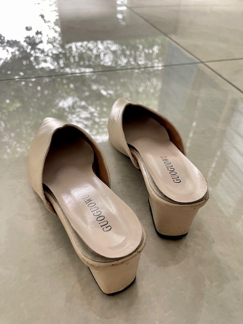 Cream high heel shoes on sale