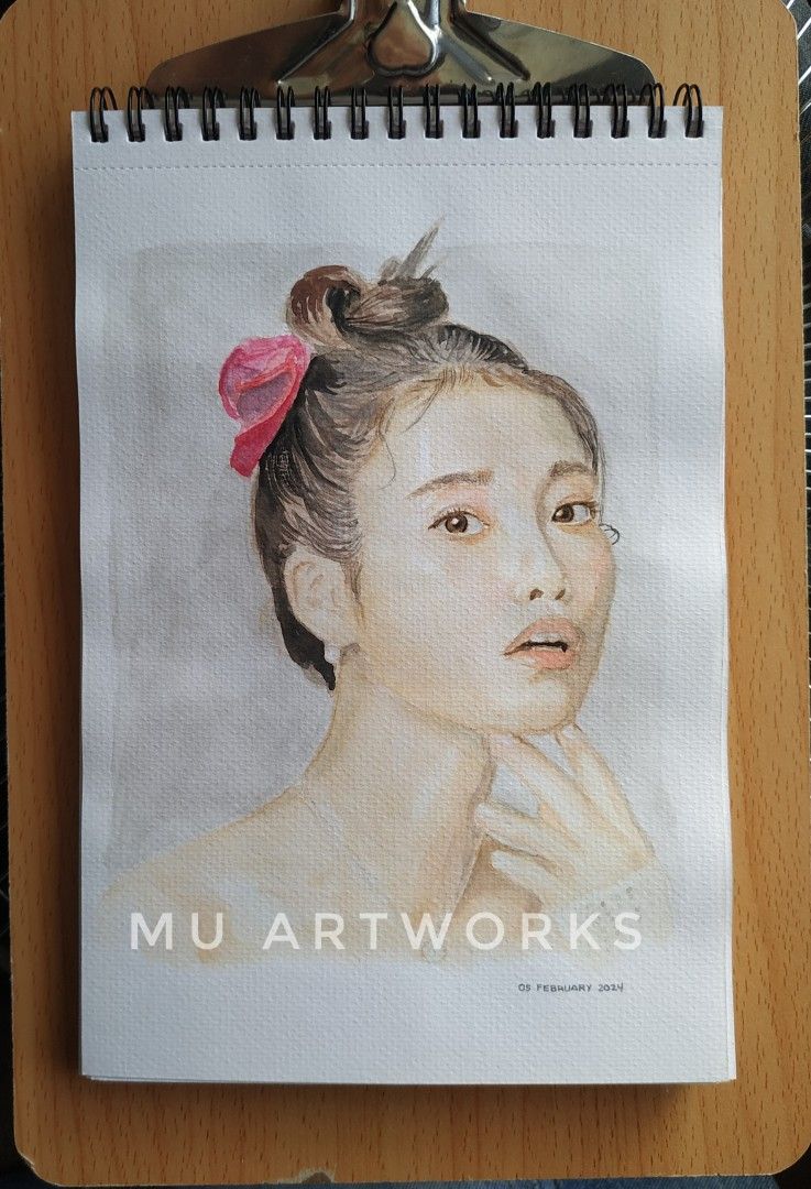 IU Watercolor Painting (Category: Art & Prints) located in Quezon City. Submitted by pstefanie (Listing ID 1291319799, Image 1). Description: IU Watercolor Painting Size: A5 (5.83 x 8.27 Inches) Open for commission✍️ watercolor painting 📩 Pm if interested.