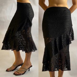 Lacey maxi bias black skirt