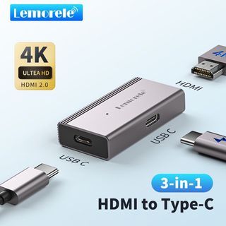 Lemorele USB C to HDMI with 4k 60Hz USB C Display Port Adapter Supports Computers with HDMI Game  Consoles Various TV Boxes and Portable Screen AR Glasses with USB-C Display