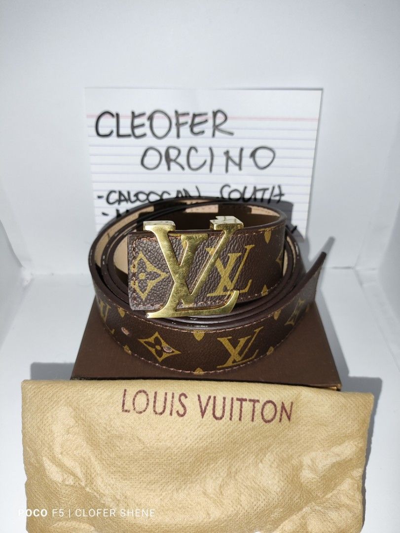 Louis Vuitton 44/110 Monogram Mens Belt (Category: Luxury Accessories) located in Caloocan City. Submitted by edsheneran (Listing ID 1291270566, Image 1). Description: Louis Vuitton 44/110 Monogram Mens Belt - RFS : Decluttering - Rarely used, damaged inner leather overtime. - With Box & Dust bag. - ₱ 999.99 MOP: GCASH, CASH, BANK TRANSFER AVAILABILITY: WEEKENDS MEET UP: PREFERABLY WEEKENDS, AREAS NEAR CALOOCAN SOUTH, MONUMENTO, SM GRAND AND SANG