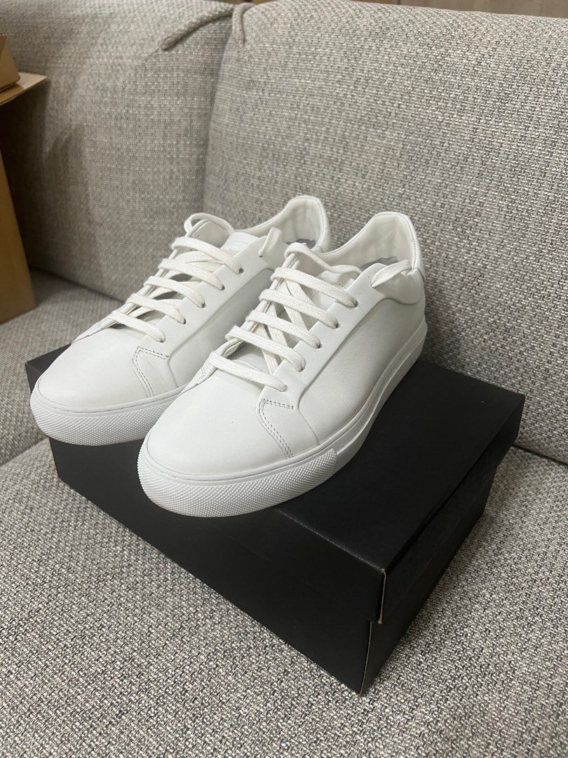 Massimo Dutti White Leather Sneakers Trainers Like New