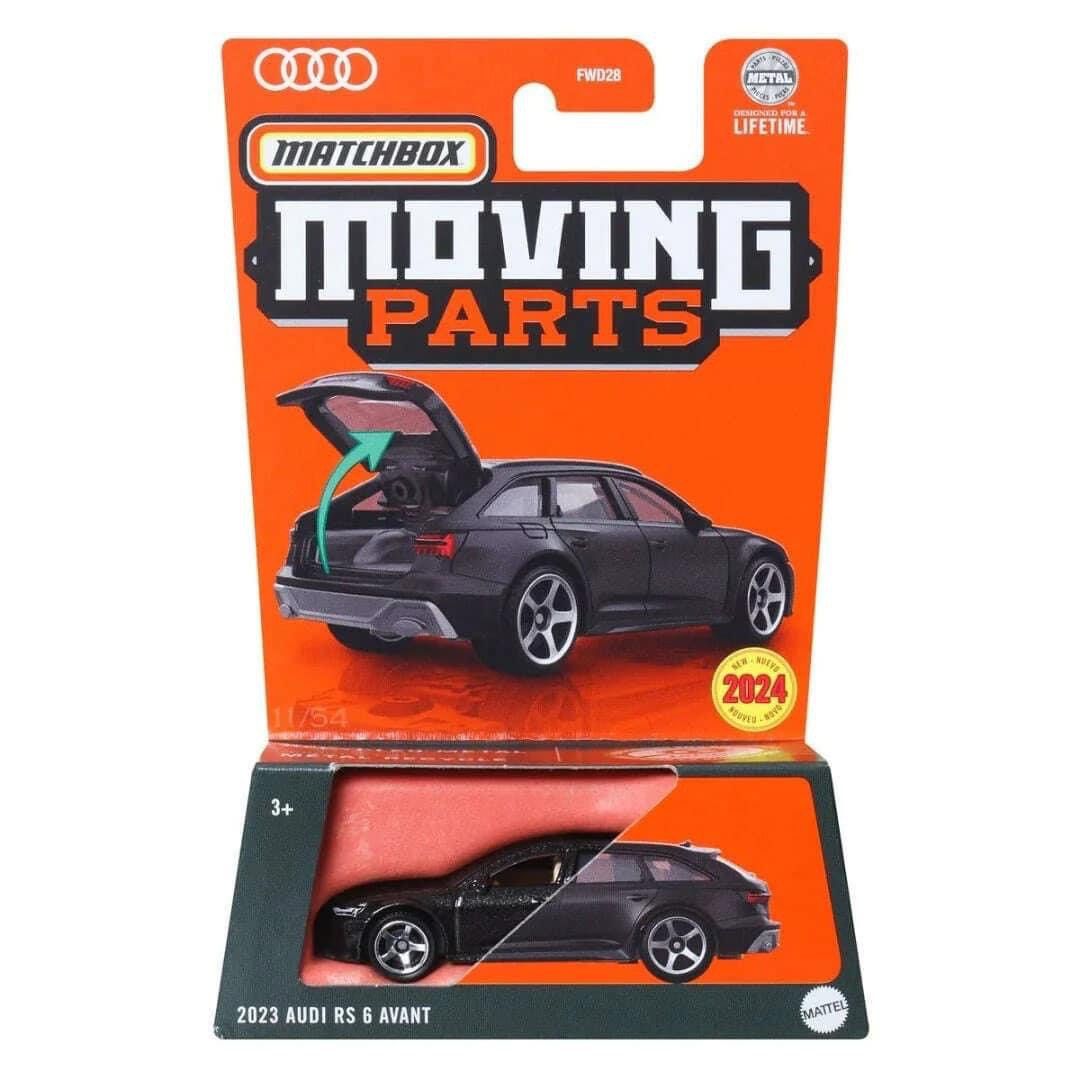 matchbox 2023 audi rs6 avant black opening moving parts diecast 1