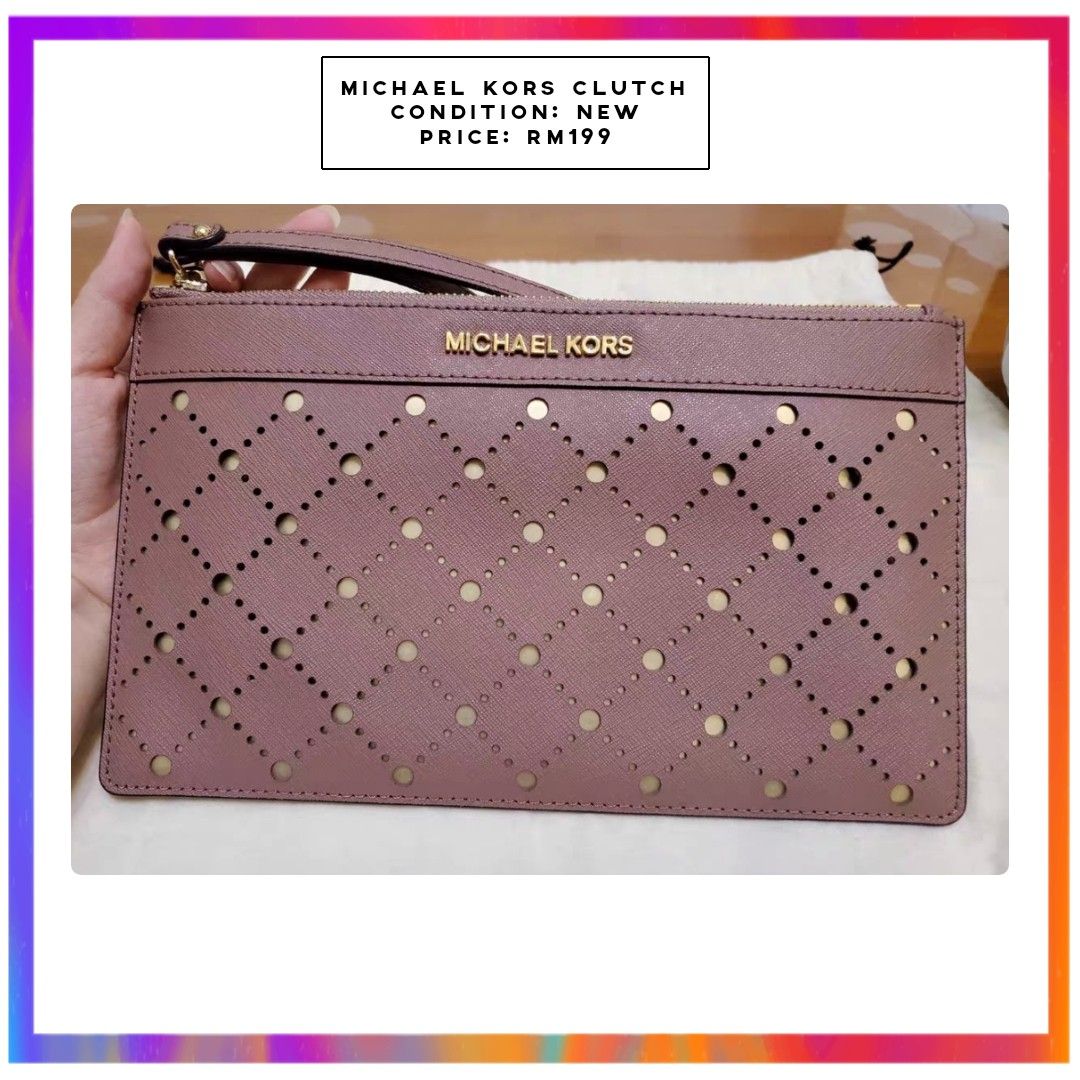 Michael kors deals purple clutch