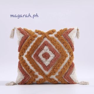 MOROCCAN TASSEL EMBROIDERY THROW PILLOW COVER CASE SIZE 45*45CM OR 18*18 INCHES